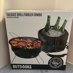 New! Black Tailgate Grill/Cooler Combo